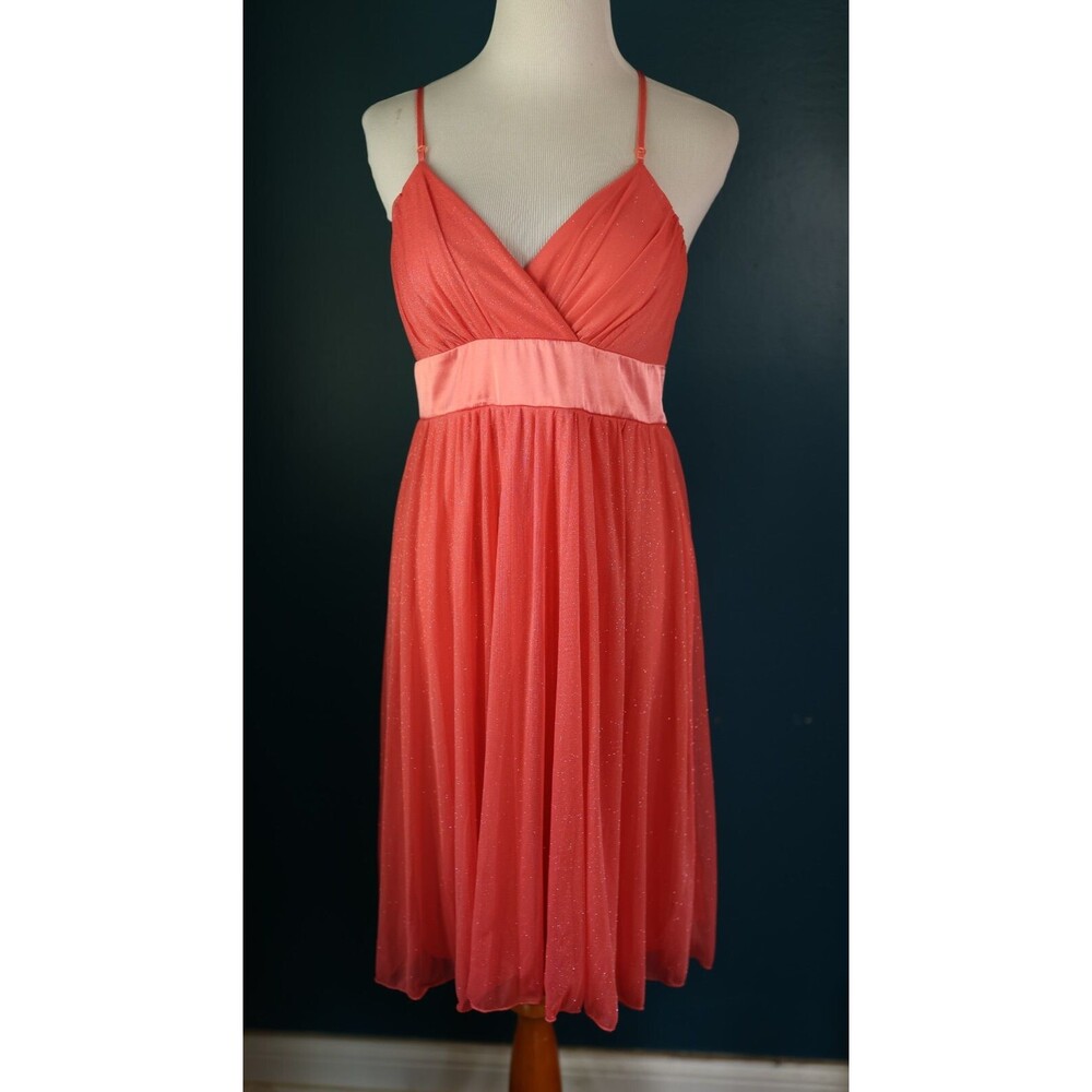 Vintage 90s Y2K Deadstock Babydoll Dress Hot Kiss Pink Glitter Sparkle Fairy M